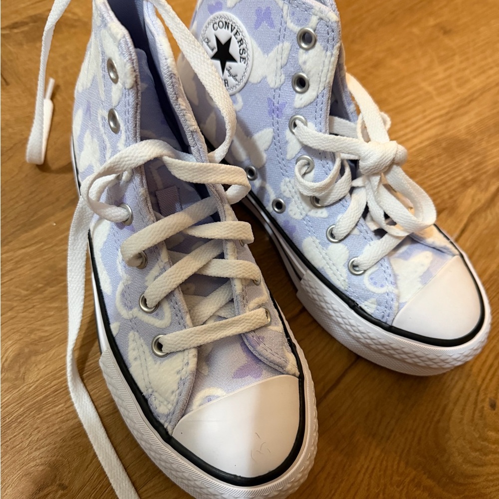 Converse Kids High-Top Sneakers - Purple and White